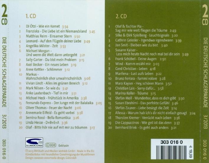 Die Deutsche Schlagerparade Vol.3 2013 - CD-1 - Die Deutsche Schlagerparade Vol.3 2013 - CD-1 - Back.jpg